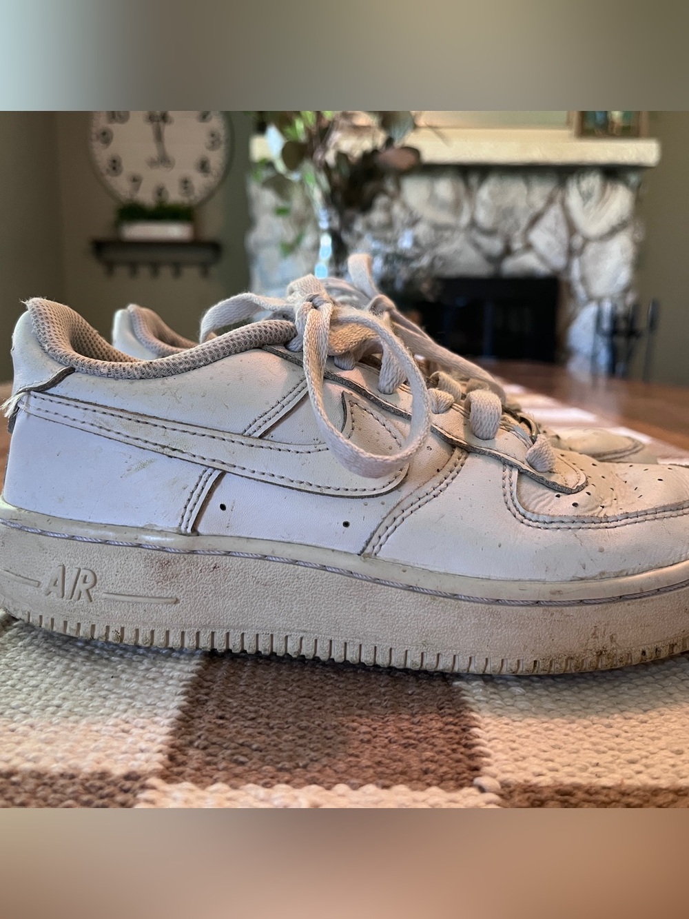 Kids White Lace-Up Platform Sneakers